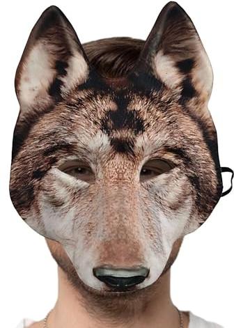 Wolfsmaske für Erwachsene, realistische Wolfsmaske - Realistische Gesichtsmaske, Kopfmaske für Erwachsene | Realistische Gesichtsmaske, Kopfmaske für Erwachsene, gruselige Tier-Halloween-Maske für Hal
