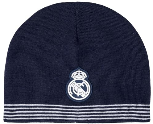 Real Madrid Gorro CF Adulto Hombre Azul Marino Escudo Relieve Blanco - Modelo: RM5GO21