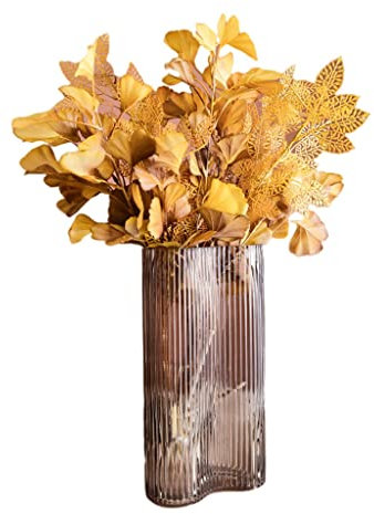 HXFFXHF artificial flower Artificial Flowers Ginkgo Biloba Fake Flowers Autumn Leaf Plant Bouquet Flowers Arrangements Exquisite Decoration Bouquets Home and office artificial flowers