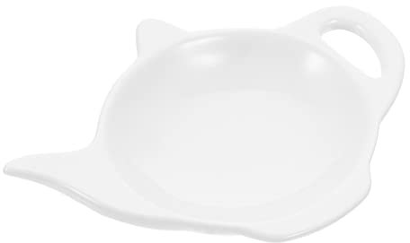 UTHCLO Ceramic Teabag Dish Tea Bag Holder Decorative Coaster for Kitchen Home Decor Accessories Serving Tray Handles
