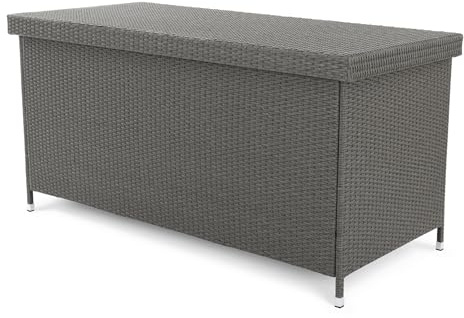 di volio Auflagenbox Gartenbox Öko-Rattan wasserdicht 870 Liter XXL Belia