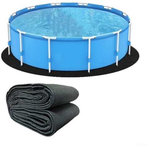 Besttoolifes Runde Poolfolie für oberirdische Schwimmbäder, 3,6 m, extra dick, verhindert Durchstiche, Barriere, schwarz