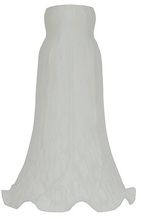 PARATU Tiffany Style Lily Glass Lampshade, 6 Inch, Fluted Tulip Flower Design, 1.06 ID x 1.57 OD Opening (White)