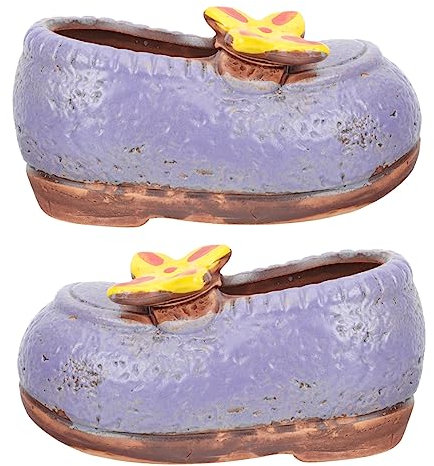 TOYANDONA Pot De Fleurs Forme De Chaussure Jardinière Céramique pour Plantes Pot De Fleurs Créatif De Bureau