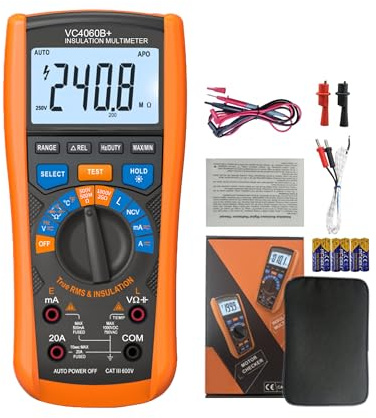 Digital Multimeter & Insulation Resistance Tester 2-in-1 VC4060B 6000-Count