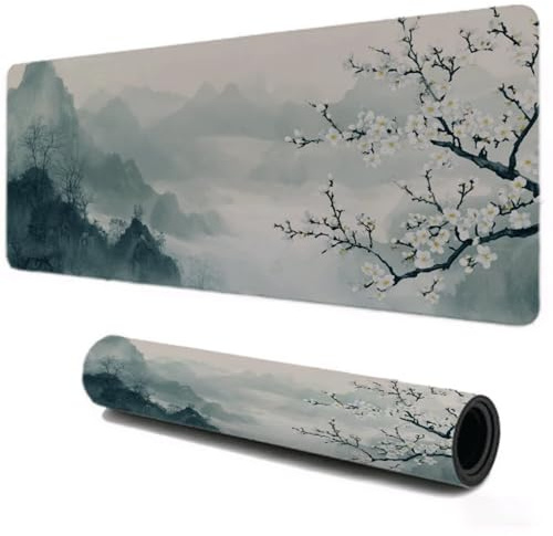 Alfombrilla Ratón Gaming Grande XXL 1200x600, Mejora la Velocidad y la Precisión, Montaña Árbol Mouse Pad Antideslizante, Alfombrillas Raton de Oficina y Casa, Accesorio Gaming para Ratón Teclado S398