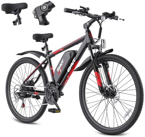 QNUT 350W Full Aluminum Electric Bike for Adults & Teens, 21-Speed 26 Commuter E-Bike with Dual Disc Brakes, 40-Mile Range, Mountain Bike for Men/Women (Blaze Core)