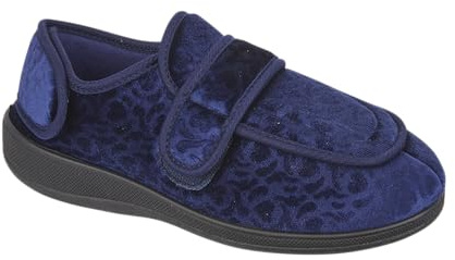 footloose.shoes Ladies Womens Wide Fit Diabetic Orthopedic Multi Fit Washable Bedroom Slippers Size UK 3-8