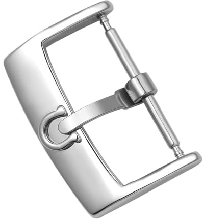 ROUREOX Fibbia Orologio Acciaio Inox Opaca Chiusura Ardiglione Ferro di Cavallo Vintage Ricambio Cinturino per Omega-Argento 18mm