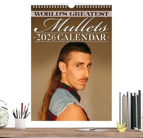 World's Greatest Mullet Calendrier 2026, Calendrier Mulet Mural, Planification Quotidienne, Agenda À Afficher Sur Le Réfrigérateur Ou Au Bureau, Idéal Pour Travail, Études Ou Domicile