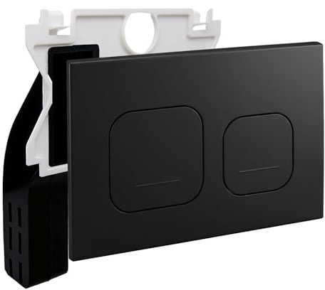 Empyreal WC Drückerplatte Matt für Geberit Duofix Sigma Delta BASIC Schwarz | Ersatzteil für Unterputz-Spülkasten mit 115610001 Einwurfschacht, 2 Mengenspülung, Maße 246 x 164 mm