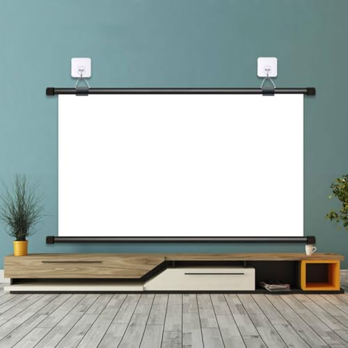 Xalteafe Écran De Projection 60 Manuel Enroulable,ÉCran Plafond Videoprojecteur,Toile projecteur Home Cinema,Anti-Plis,Facile à Ranger,pour CinéMa à Domicile en Salle MultiméDia