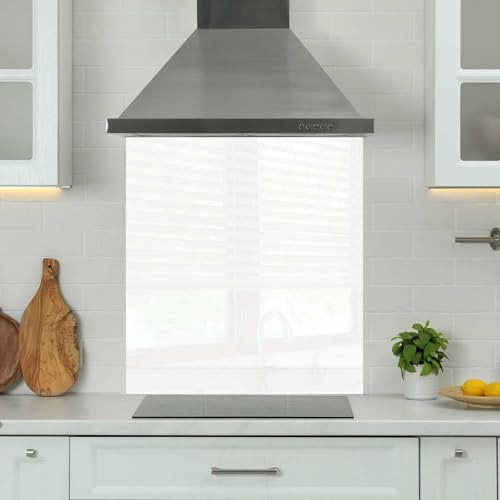Premium 90 x 60cm White 6mm Glass Toughened Kitchen Splashback