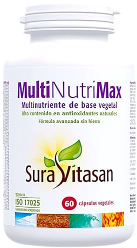 Sura Vitasan MultiNutriMax 60 Cápsulas Vegetales - Con Formas Activas, Enzimas y Factores Lipotrópicos - Multivitamínico y Multimineral Premium de Alta Absorción - Energía, Defensas y Antifatiga