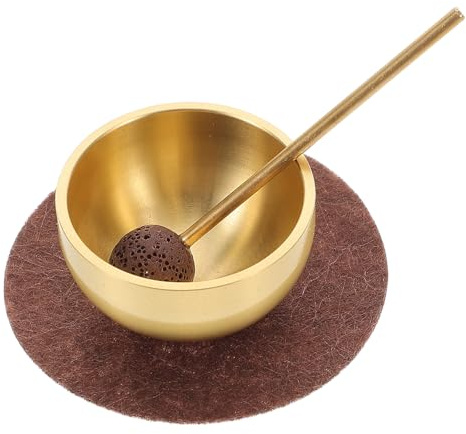 MAGICLULU Set Mini Ciotole Tibetane da Meditazione con Mazzuolo, Ciotole Sonore Portatili per Yoga e Rilassamento, Strumento Fatto a Mano per Armonia Chakra e Miglioramento Sonno