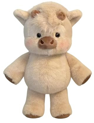 Generico peluche che corre, running Adorable Highland Cattle Plush Toy, Plush Cow Stuffed Toy Soft Throw Pillows For Boys Girls Nursery Bedroom Bedside Sofa Living Room Office Car
