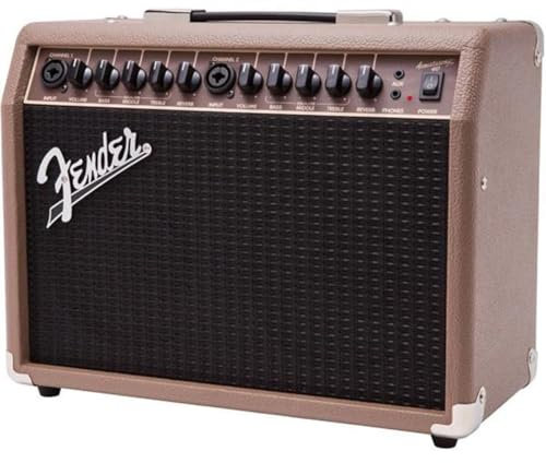 Fender Acoustasonic Guitar Amp for Acoustic Guitar, 40 Watts, with 2-Year Warranty 2x6.5 Inch Speakers, Chorus Effect, Dual Front-panel Inputs, 9.8Dx17.6Wx15.5H Inches, Brown/Wheat