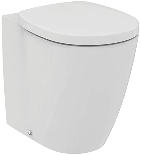 Ideal Standard - Connect Freedom, Vaso a Terra Filo Parete Completo, Altezza Maggiore Portata a 46cm, Completo di Sedile a Chiusura rallentata, Bianco