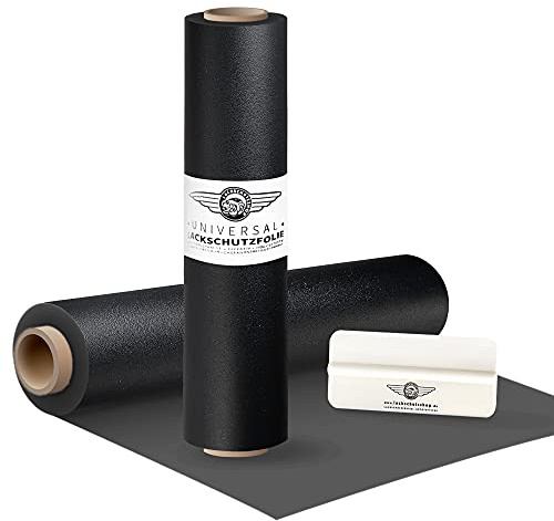 LACKSCHUTZSHOP Lackschutz-Folie - Selbstklebende Schutz-Folie für Auto, Fahrrad, Motorrad u. v. m. - Klebefolie - Matt-Schwarz - 200 x 1000 mm - 150µm