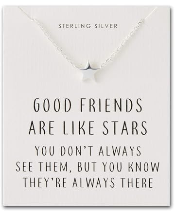 Philip Jones Sterling Silver Friendship Quote Star Necklace