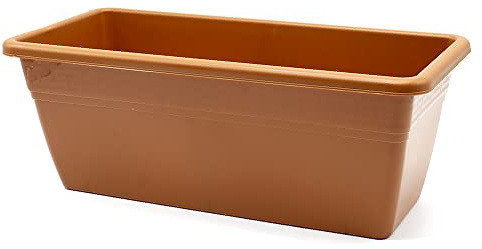 CABLEPELADO Jardinera plástico, Jardinera para balcón, Macetero Rectangular, Maceta Rectangular, Apto balcón, jardín, Patio, Interior o Exterior (Marrón, 40 cm)