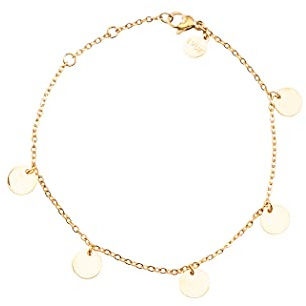 LUUK LIFESTYLE Feminines Armband mit mehreren Plättchen in edlem Design, minimalistisches Aussehen, einzigartiges Schmuckgeschenk für sie, trendy Layer Look, Damenschmuck für Partys und Abende, Gold