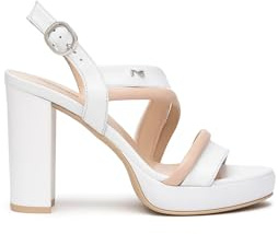 Nero Giardini E513352D Sandali Donna in Pelle - Bianco 37 EU