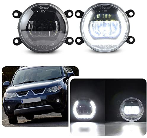 Njssjd LED Tagfahrlicht Nebelscheinwerfer für Mitsubishi Lancer VIII Outlander II Eclipse ASX - 6000K Helles Xenon Weiß DRL Lampe