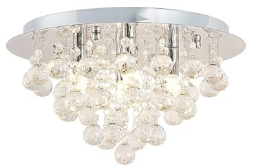 Lindby Plafoniera dimmerabile (Moderno) colore Argento, in Cristallo ad es. Soggiorno & Sala da pranzo plafoniera cristallo lampada