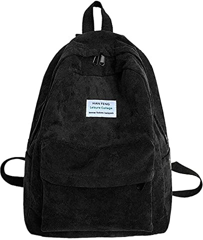 MilyaDE Cord Schulrucksack Reisen Causal Rucksackhandtasche Tagesrucksack Büchertasche Laptoptasche für Damen Mädchen Teenager