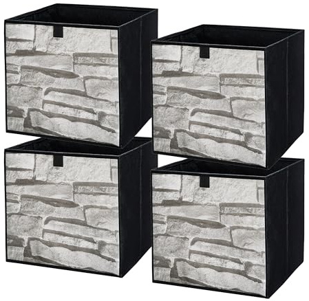 lavita Storage Box | faltbare Aufbewahrung Boxen 31 x 31 x 31 cm | Schubladen-Organizer Box| Ordnungssysteme fr Kleidung | Kleideraufbewahrung & Organisation | Stein | 4 stck