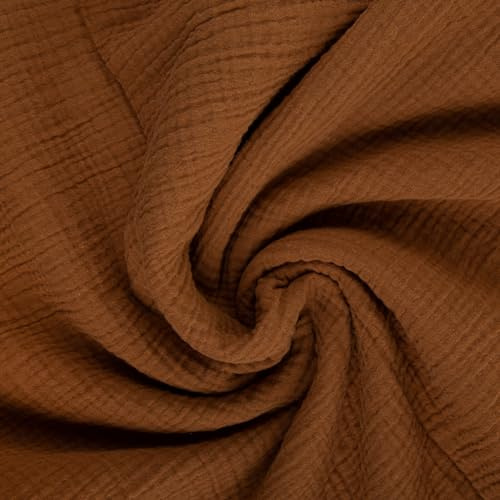 Textrend Doppelter Gaze-Musselin Stoffe Meterware - Stoff zum Nähen - Musselin - Weiches Antiallergisches Material - Textilien 1x1.45m - Stoffe Meterware (Kürbis)