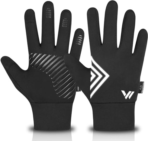 WESTWOOD FOX Winter Warm Kids Gloves, Children thermal touchscreen gloves, Anti-Slip, Sports, Cycling, Running, Riding, Outdoor Gloves for Boys Girls 4-12 Years old (BLACK, S)