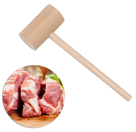 LIFKOME 4 Pezzi Batticarne Legno Attrezzo Battere Intenerire Bistecca Manzo Maiale Pollo