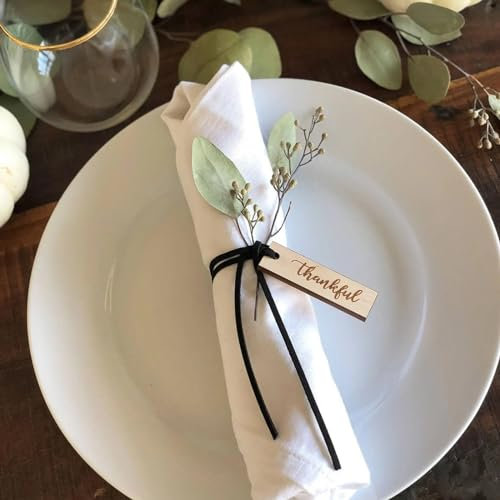 Personalisierte gravierte Namensschilder aus Holz, Serviettenring, Hochzeit, individuelle Namen, Holzetiketten, Serviettenringe, Weihnachten, Hochzeit, Taufe, Holz-Namensschilder, Tischdekoration (12