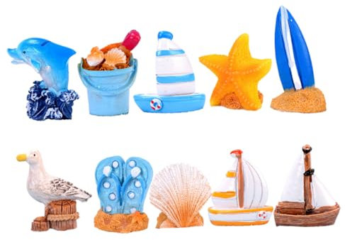 VANZACK 10pcs Dekoration Marine Stil Blumentopf Ornament Mini Bonsai Decor