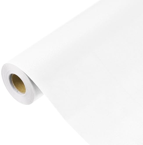sourcing map Papier peint blanc 1000 x 40 cm, papier peint autocollant en vinyle de couleur unie, décoration murale pour revêtement mural