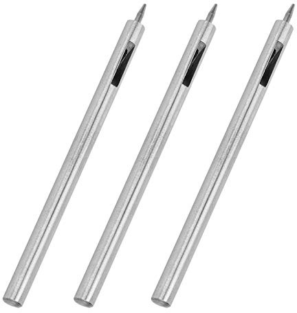 Uadme Punzoni per Cuoio e Pelle, 3 Pezzi 1mm Punzoni Forati in Acciaio Legato, Set Fustelle Buchi Rotondi per Cuoio e Materiale Morbido, Scanalatura Allargata per Trucioli