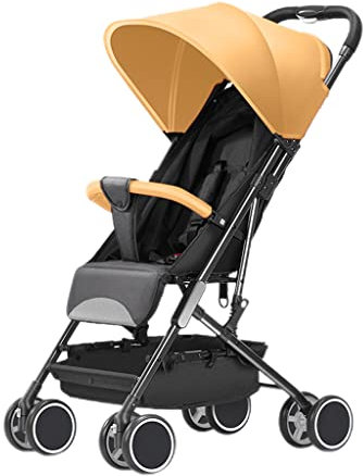 ZONABSQQ Kinderwagen Leichter Kinderwagen, Neigungsverstellung in Mehreren Positionen, Sicherheitsgurt mit Fünfpunktschnalle, stufenlose Rückenlehnenverstellung, kompakt Komfort und Sicherheit