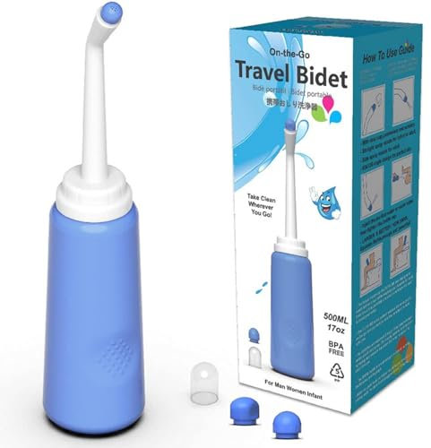 Giural Po Dusche Tragbares Bidet Für Toilette Portable Bidet 500ML Travel Bidet Flasche Reise Bidet Flaschen Mit Doppeldüse Intimdusche Wochenbett