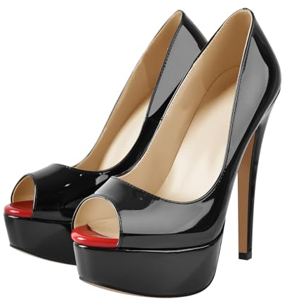 blingqueen Sexy Peep Toe Platform High Heels Slingback Pumps for Women Slip On Party Wedding Shoes