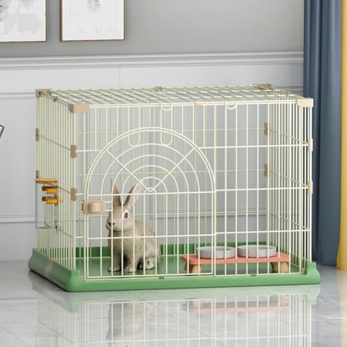 Freigehege für Kaninchen Indoor for Den Innenbereich, Käfig Kaninchen Innen 100CM Einfach zu Montieren, Kaninchenstall for Den Außenbereich aus Metall(Green,76 * 51 * 50cm)
