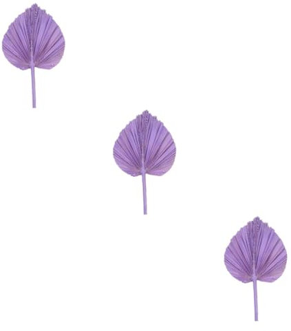 Amosfun 3st Simulierter Rohrkolbenfächer Bucht Hortensienblüten Mit Echter Note Boho- Getrocknetes Grün Künstliche Chrysantheme Getrocknete Blattverzierung Korbdekor Violet Palmblatt