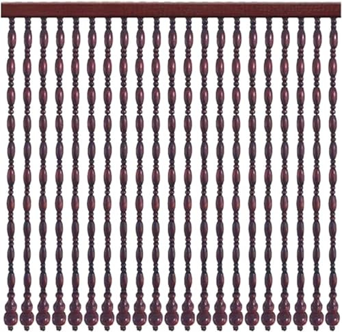 ZUXWUX Wooden Beaded Curtains Beaded Door Beads Curtains Fly Screen Window Panels Handmade Door Beads Curtains Curtain Panels, Bedroom Kitchen Customisable(60 strands (120x180cm))