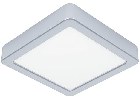 EGLO LED Deckenlampe Fueva 6, Bad Deckenleuchte 15 x 15 cm | Badlampe aus Stahl in Chrom und Kunststoff in Weiß, Badezimer Lampe, warmweiß-kaltweiß, IP44