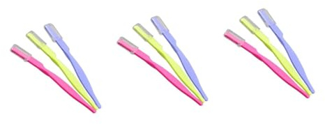 VICASKY 3 juegos de raspador de cejas en forma de dama kit de recorte recortador portátil afeitadora de cejas cortador de cejas maquinilla de afeitar cejas kit de herramientas de maquillaje 3 piezas