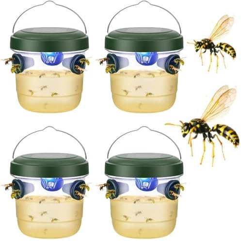 Alula777 - Trampa para avispas asiáticas y al aire libre, doble entrada con selectividad, 4 trampas suspendentes reutilizables para jardín/balcón – Compatible con botellas de plástico para casa