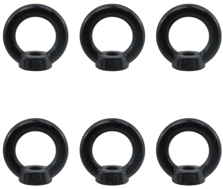 Antrader 6PCS 304 Stainless Steel M8 Metric Ring Shape Lifting Eye Nuts