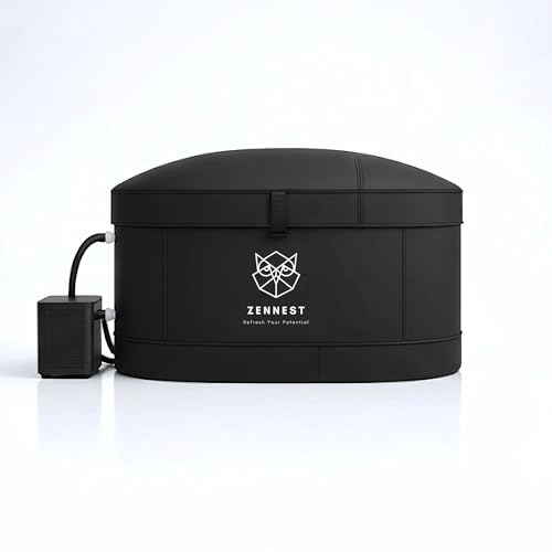 Cold Plunge Tub 140 Gal XL, Inflatable Ice Bath for Athletes, Chiller Ready | Patented dual-tub air-cavity max insulation, ultra-firm 8-stand frame, cold plunge pool for outdoor recovery, eBook