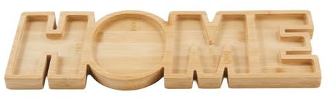 Alex Nash HOME Shaped Bamboo Serving Tray – Rustic Wooden Cheese Board & Snack Platter – Eco-Friendly Charcuterie Board for Dinner Parties, Gifts & Kitchen Table Décor | 40x13cm